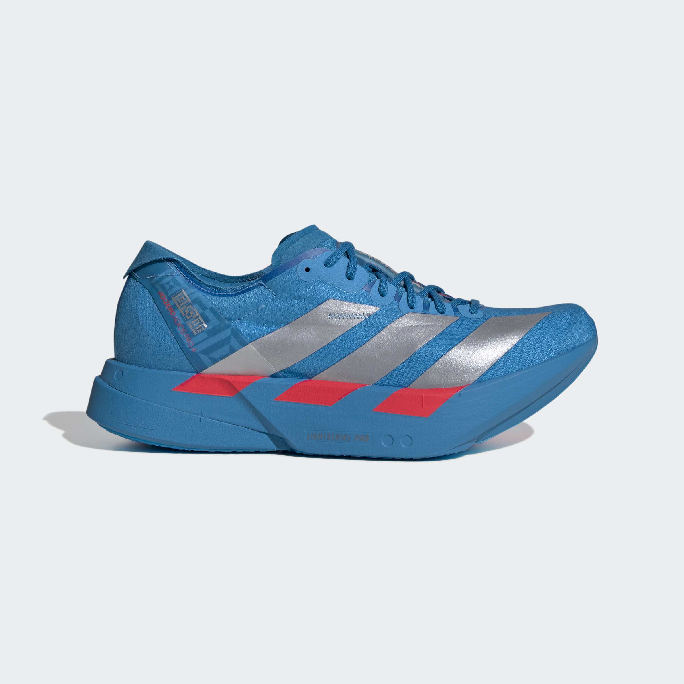 adidas Adizero Adios Pro 4 | Solar Blue / Silver Metallic / Lucid Red | Mens - Ekiden Sports