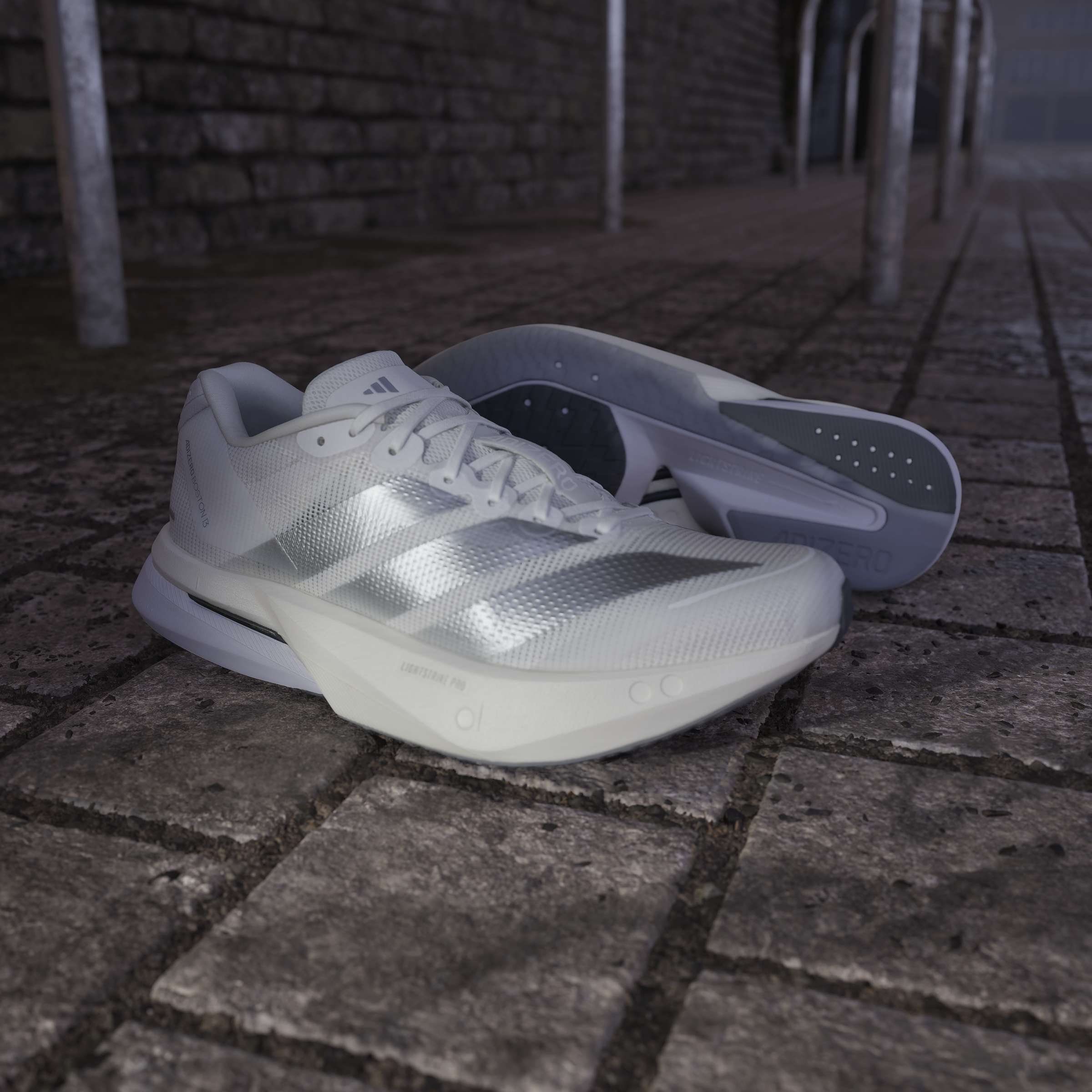 adidas Boston 13 | Cloud White / Matte Silver / Dash Grey | Womens - Ekiden Sports