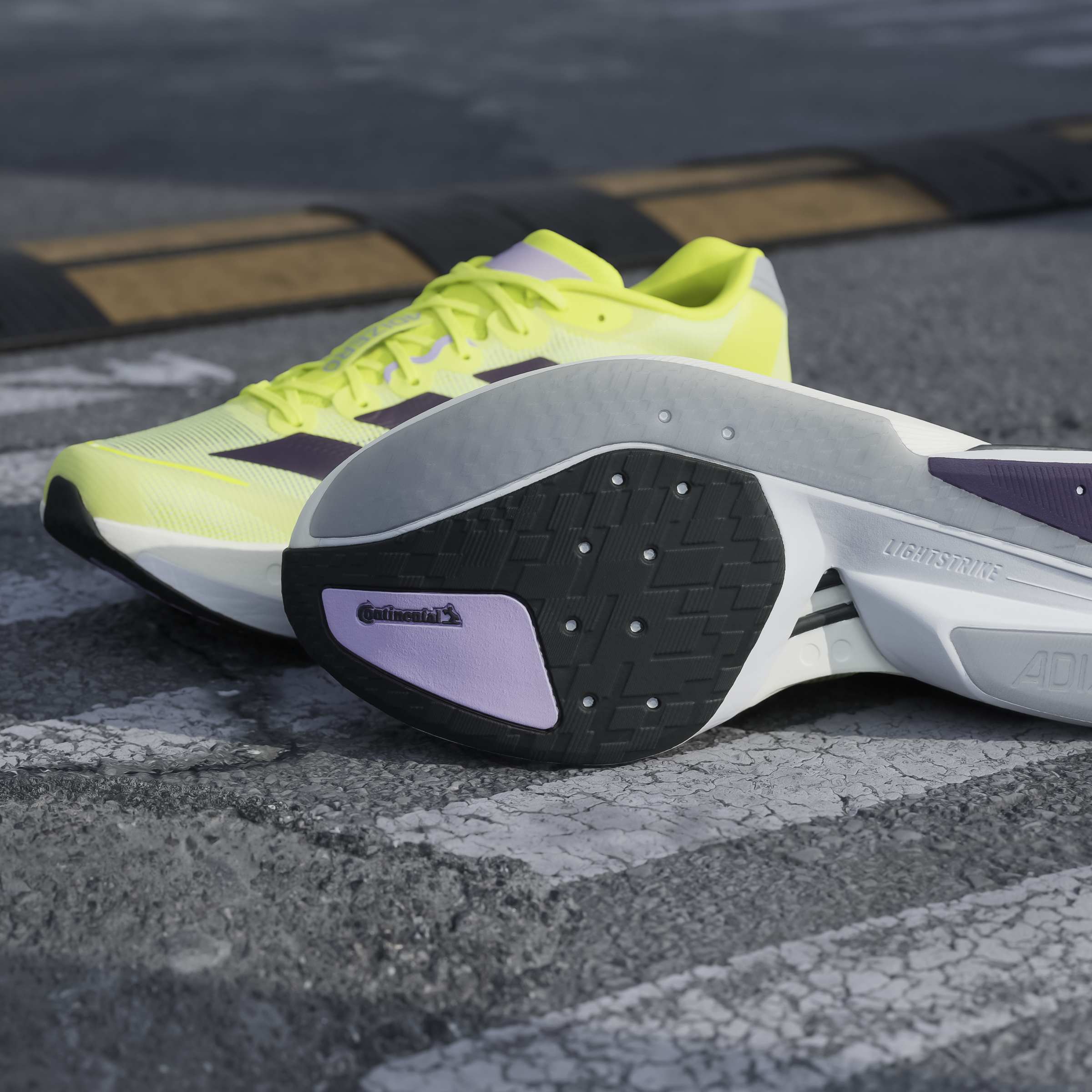 adidas Boston 13 | Solar Yellow / Aurora Plum / Powder Plum | Mens - Ekiden Sports