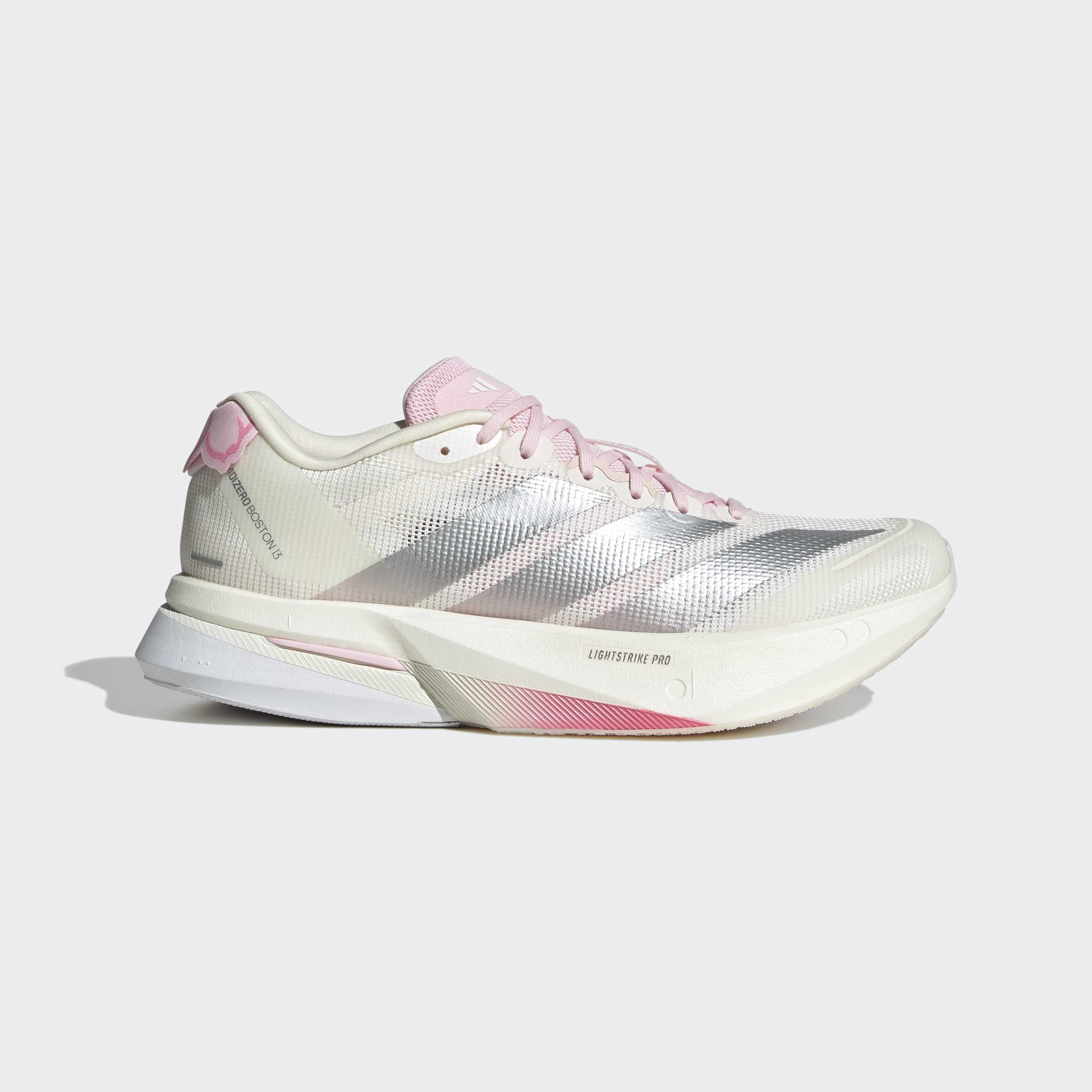 adidas Boston 13 | Core White / Silver Metallic / Clear Pink | Womens - Ekiden Sports