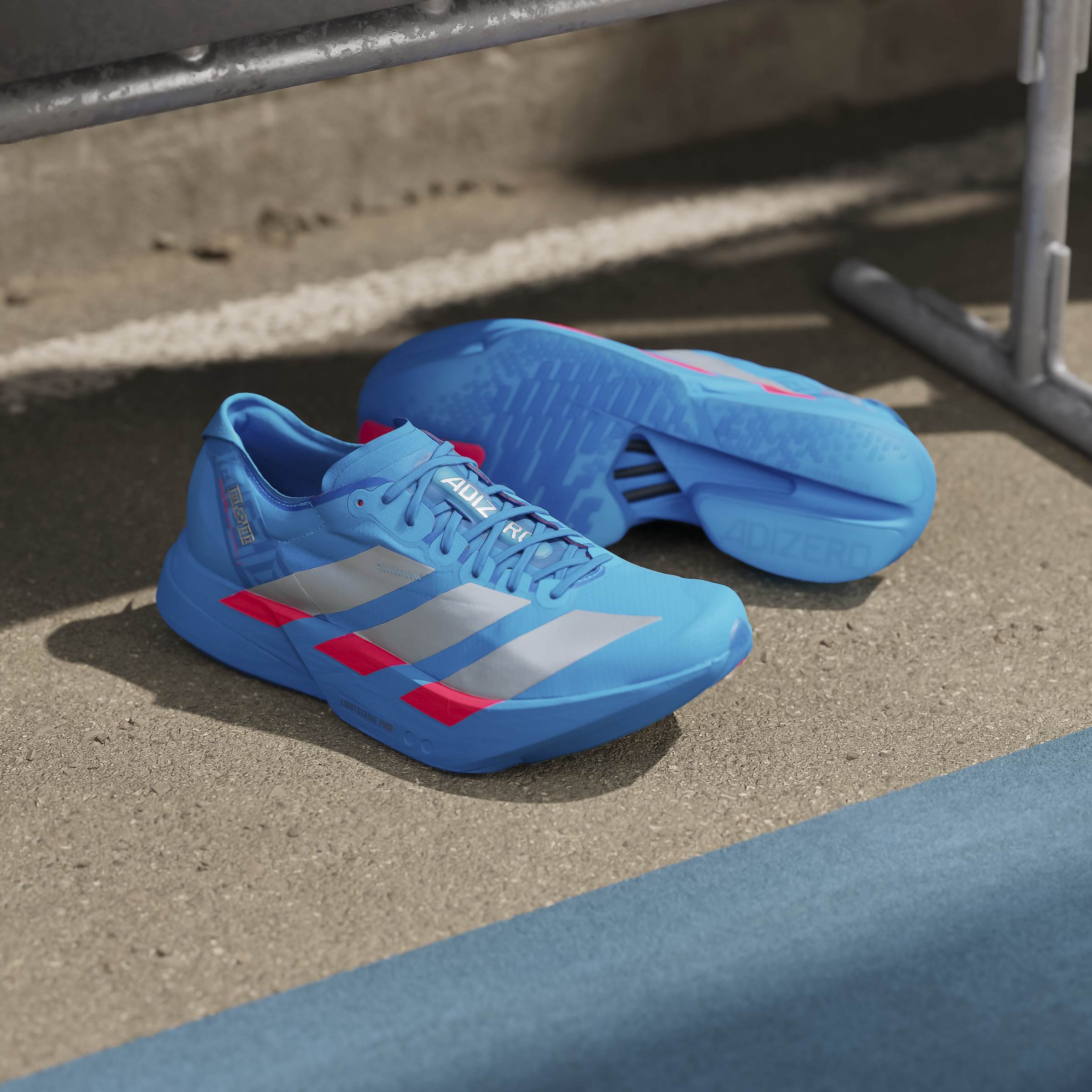 adidas Adizero Adios Pro 4 | Solar Blue / Silver Metallic / Lucid Red | Mens - Ekiden Sports
