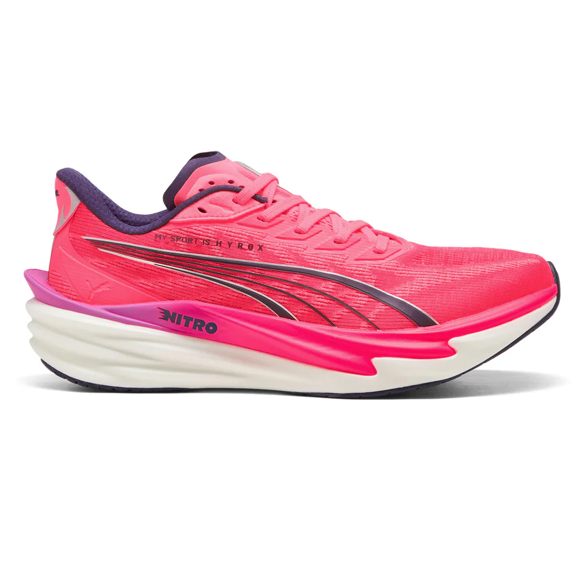 Puma x HYROX Deviate NITRO 4 | Puma White / Electric Orchid / Pure Pink | Mens - Ekiden Sports