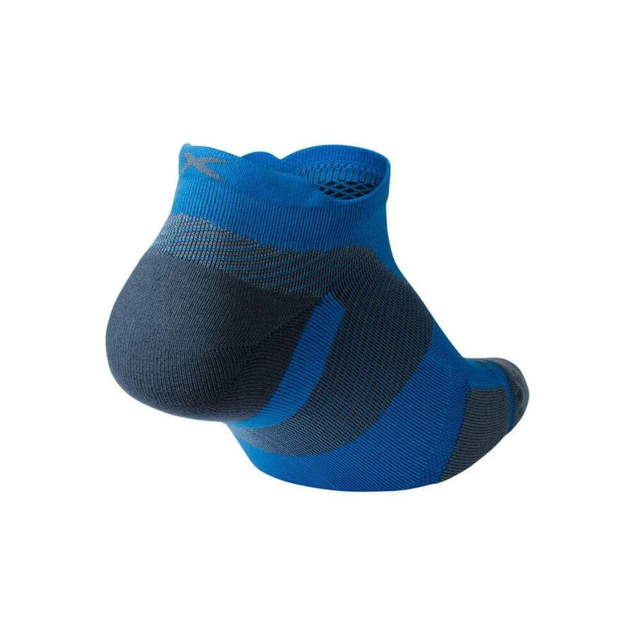2XU Vectr Socks | Light Cushion | No Show | Vibrant Blue / Grey - Ekiden Sports