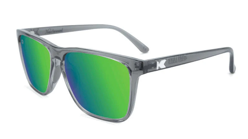 Knockaround Sunglasses | Fast Lanes Sport | Clear Grey / Green Moonshine - Ekiden Sports