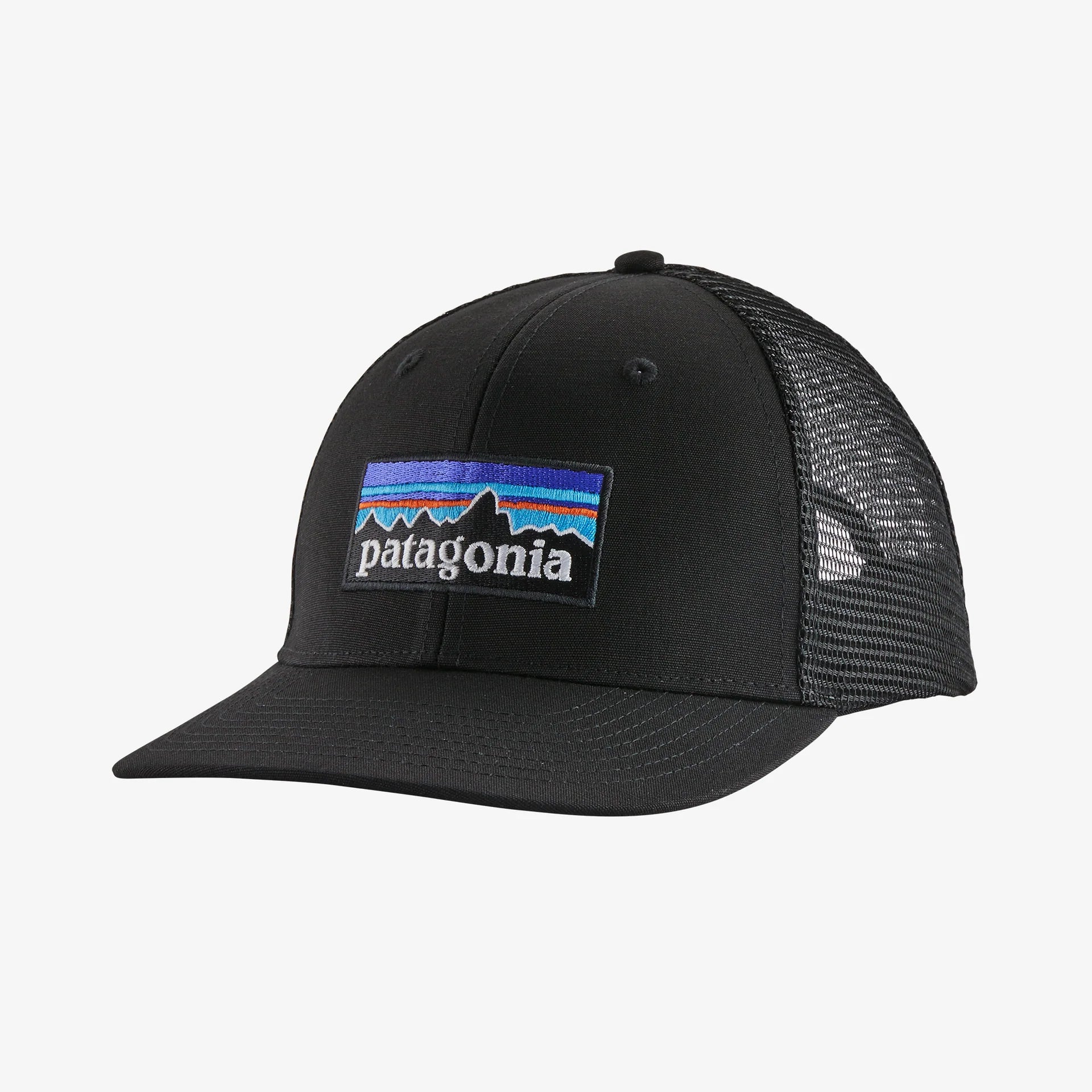 Patagonia P-6 Logo Trucker Hat | Black - Ekiden Sports